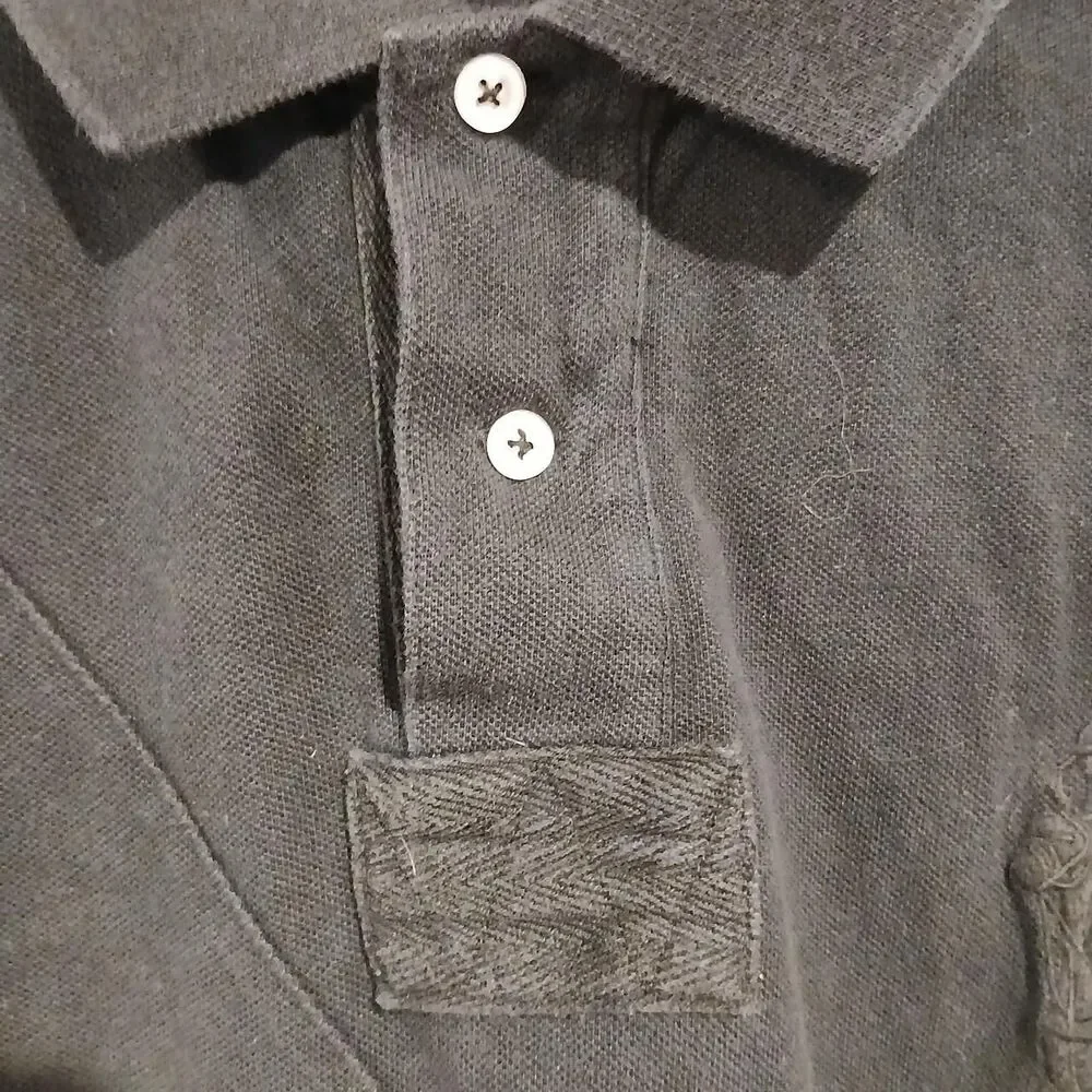 Polo Ralph Lauren All Black Men's Polo Shirt XXL Patches Oversized Logo